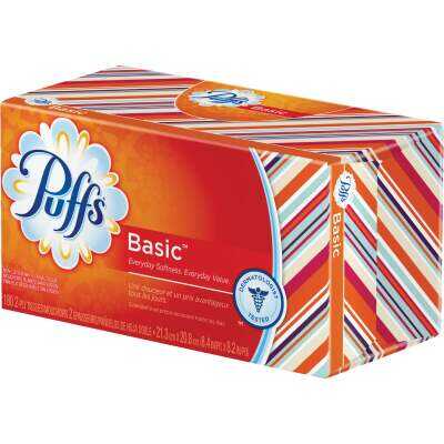 Puffs Basic 180 Count 2-Ply White Facial Tissue