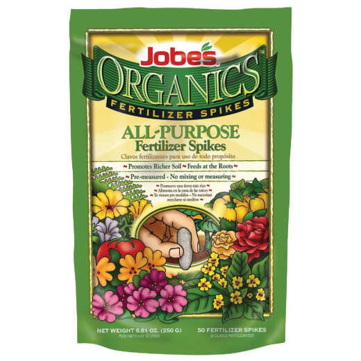 Jobe's Organic 4-4-4 All-Purpose Fertilizer Spikes (50-Pack)